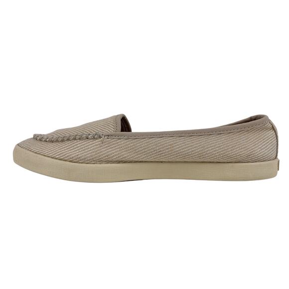 Reef Women's Slip On Shoes Salty Island 7 Tan/Cream Mini Stripes Flats Casual - Picture 9 of 10